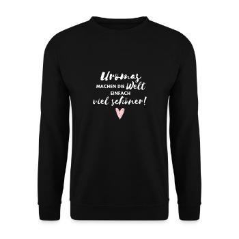 Uromas machen die Welt viel schöner / Beste Uroma - Unisex Pullover - Schwarz - Vorne - Alina (178cm) & Michal (187cm)