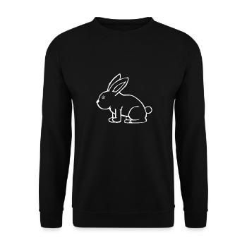 Rabbit Sketch Drawing Style Animal - Unisex Sweatshirt - black - Front - Alina (178cm) & Michal (187cm)
