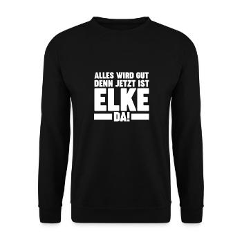 Elke - Unisex Pullover - Schwarz - Vorne - Alina (178cm) & Michal (187cm)