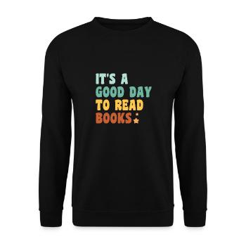Books Book Reading Bookworm Bookworm Bookaholic - Unisex Sweatshirt - black - Front - Alina (178cm) & Michal (187cm)