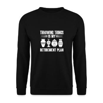Töpferei Töpfern Töpfer Künstler Lehm - Unisex Pullover - Schwarz - Vorne - Alina (178cm) & Michal (187cm)