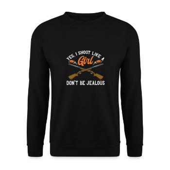 Tir au piège Tir au pigeon en argile Skeet - Sweat-shirt Unisexe - noir - Devant - Alina (178cm) & Michal (187cm)