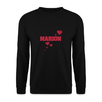 Diamant Marion - Sweat-shirt Unisexe - noir - Devant - Alina (178cm) & Michal (187cm)