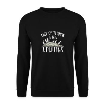 puffin puffin auke birds Lunde - Unisex Sweatshirt - black - Front - Alina (178cm) & Michal (187cm)