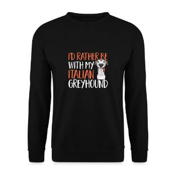 Italienischer Windspiel Windhund Hunde - Unisex Pullover - Schwarz - Vorne - Alina (178cm) & Michal (187cm)
