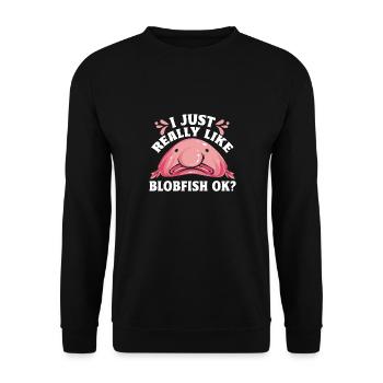 Blob fish - Unisex Sweatshirt - black - Front - Alina (178cm) & Michal (187cm)