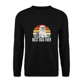 Vieux chien de berger anglais Sheepie Bobtail - Sweat-shirt Unisexe - noir - Devant - Alina (178cm) & Michal (187cm)
