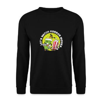 Joyeux Halloween Regardons des films d’horreur Câlins - Sweat-shirt Unisexe - noir - Devant - Alina (178cm) & Michal (187cm)