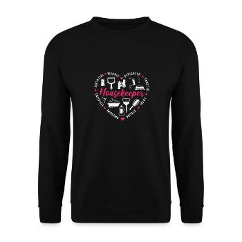 Aide domestique, femme de ménage, femme de ménage - Sweat-shirt Unisexe - noir - Devant - Alina (178cm) & Michal (187cm)