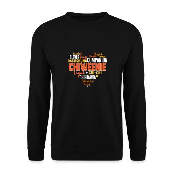 Chiweenie Chien - Sweat-shirt Unisexe - noir - Devant - Alina (178cm) & Michal (187cm)