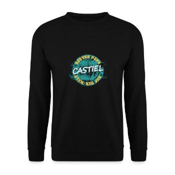 Vatertag Castiel - Unisex Pullover - Schwarz - Vorne - Alina (178cm) & Michal (187cm)