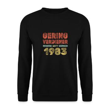Geringverdiener 1983 - Unisex Pullover - Schwarz - Vorne - Alina (178cm) & Michal (187cm)