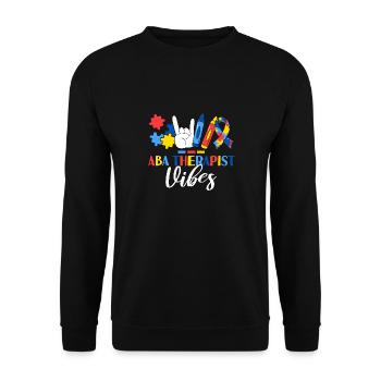 ABA Therapist Vibes Applied Behavior Analysis - Unisex Sweatshirt - black - Front - Alina (178cm) & Michal (187cm)