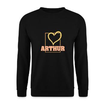 Arthur - Unisex Pullover - Schwarz - Vorne - Alina (178cm) & Michal (187cm)