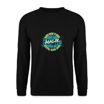 Malik als Vatertag - Unisex Pullover - Schwarz - Vorne - Alina (178cm) & Michal (187cm)