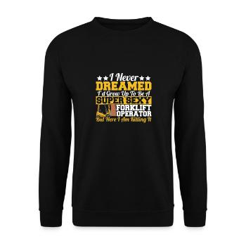 Funny Id Grow Up To Be A Forklift Operator Forklif - Unisex Pullover - Schwarz - Vorne - Alina (178cm) & Michal (187cm)