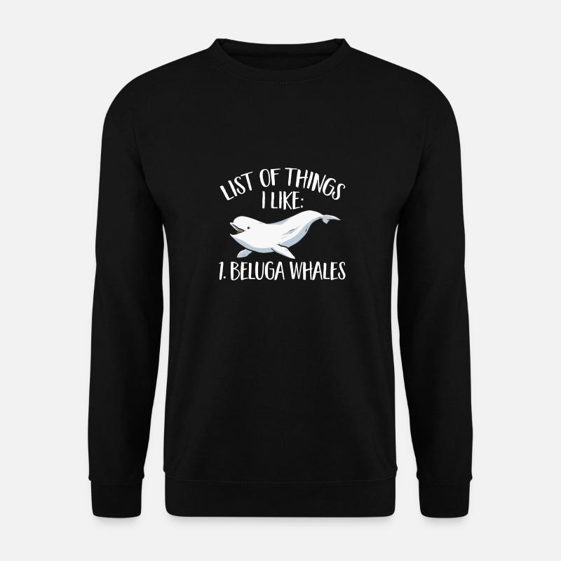 White Whale Beluga Whale - Unisex Sweatshirt - black