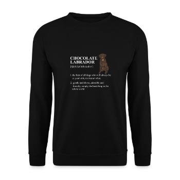 Chocolate Labrador Retriever Hund - Unisex Pullover - Schwarz - Vorne - Alina (178cm) & Michal (187cm)