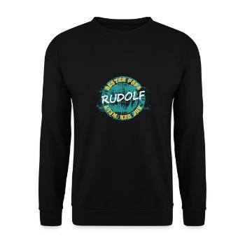 Vatertag Rudolf - Unisex Pullover - Schwarz - Vorne - Alina (178cm) & Michal (187cm)
