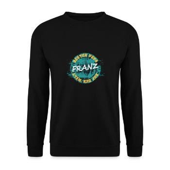Vatertag Franz - Unisex Pullover - Schwarz - Vorne - Alina (178cm) & Michal (187cm)