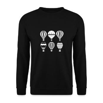 Humour Montgolfière - Sweat-shirt Unisexe - noir - Devant - Alina (178cm) & Michal (187cm)