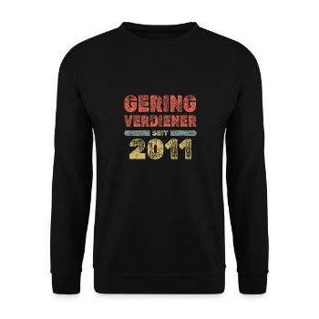 Jahrgang 2011 - Unisex Pullover - Schwarz - Vorne - Alina (178cm) & Michal (187cm)