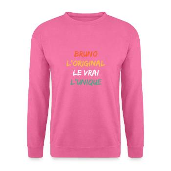 Super Bruno - Sweat-shirt Unisexe - rose - Devant