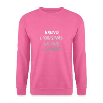 Super Bruno - Sweat-shirt Unisexe - rose - Devant