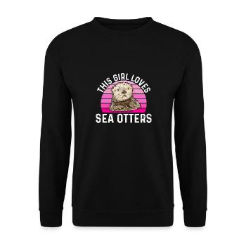 Seeotter - Unisex Pullover - Schwarz - Vorne - Alina (178cm) & Michal (187cm)