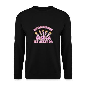 Geschenk für Gisela - Unisex Pullover - Schwarz - Vorne - Alina (178cm) & Michal (187cm)