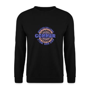 Conner comme prénom - Sweat-shirt Unisexe - noir - Devant - Alina (178cm) & Michal (187cm)