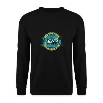 Vatertag Lewis - Unisex Pullover - Schwarz - Vorne - Alina (178cm) & Michal (187cm)