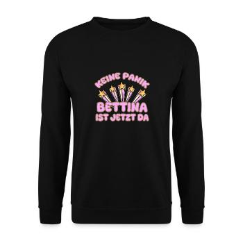 Frauenname Bettina - Unisex Pullover - Schwarz - Vorne - Alina (178cm) & Michal (187cm)