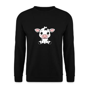 vache - Sweat-shirt Unisexe - noir - Devant - Alina (178cm) & Michal (187cm)