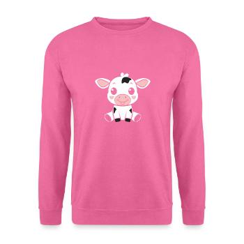 vache - Sweat-shirt Unisexe - rose - Devant