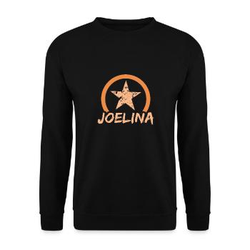 Geschenk für Joelina - Unisex Pullover - Schwarz - Vorne - Alina (178cm) & Michal (187cm)
