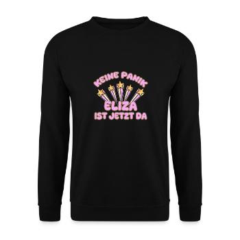 Frauenname Eliza - Unisex Pullover - Schwarz - Vorne - Alina (178cm) & Michal (187cm)