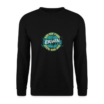 Vatertag Erwin - Unisex Pullover - Schwarz - Vorne - Alina (178cm) & Michal (187cm)