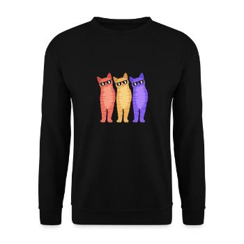 Chat tigré - Sweat-shirt Unisexe - noir - Devant - Alina (178cm) & Michal (187cm)