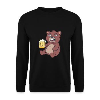 Bear with beer - Unisex Sweatshirt - black - Front - Alina (178cm) & Michal (187cm)