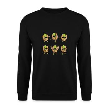 Cadeau de jour de pistache Danse drôle de pistaches dansant - Sweat-shirt Unisexe - noir - Devant - Alina (178cm) & Michal (187cm)