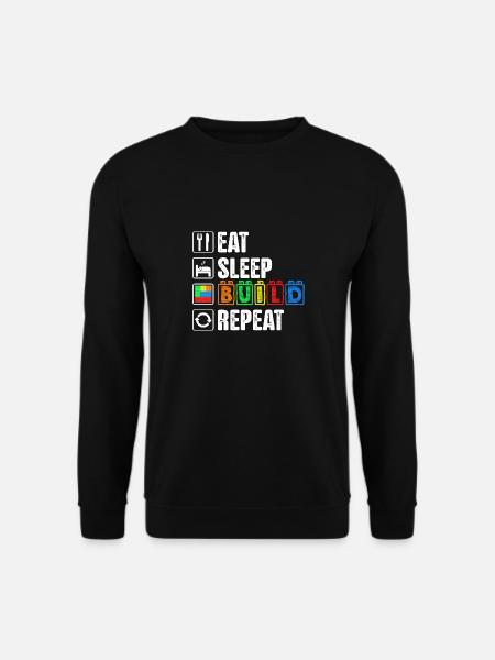 Sleep Eat Build Repeat Dad Master Builder-Blöcke - Unisex Pullover - Schwarz