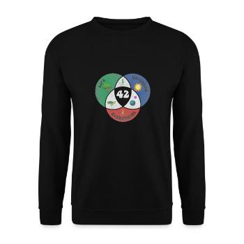 42 est la réponse à la vie, l'univers et le reste - Sweat-shirt Unisexe - noir - Devant - Alina (178cm) & Michal (187cm)