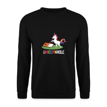 Unicornhole Youth Cornhole Unicorn Women Girl - Unisex Pullover - Schwarz - Vorne - Alina (178cm) & Michal (187cm)