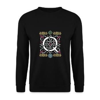 Q - Unisex Pullover - Schwarz - Vorne - Alina (178cm) & Michal (187cm)