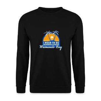 I Need To Be Seahabilitated Waimanalo Bay Summer - Unisex Pullover - Schwarz - Vorne - Alina (178cm) & Michal (187cm)