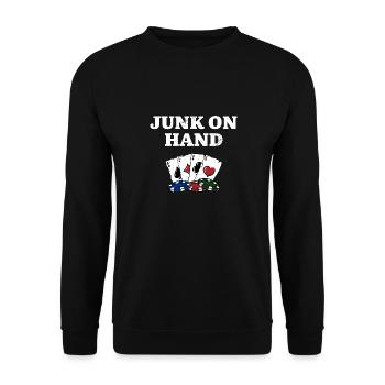 Junk on Hand Poker Card Jeux De Poker Carte de Joueur - Sweat-shirt Unisexe - noir - Devant - Alina (178cm) & Michal (187cm)