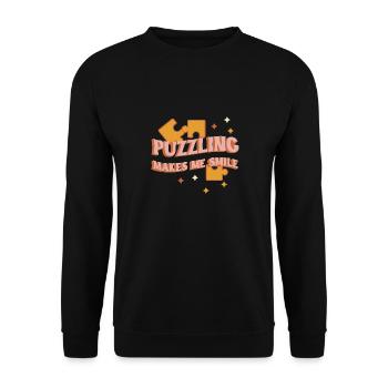 Puzzling Makes Me Smile Jigsaw Electronic - Unisex Sweatshirt - black - Front - Alina (178cm) & Michal (187cm)