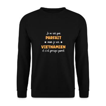 Parfait Vietnamien - Sweat-shirt Unisexe - noir - Devant - Alina (178cm) & Michal (187cm)