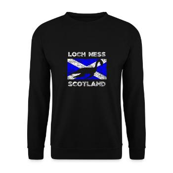 Drapeau écossais en détresse de Nessie Saltire - Sweat-shirt Unisexe - noir - Devant - Alina (178cm) & Michal (187cm)